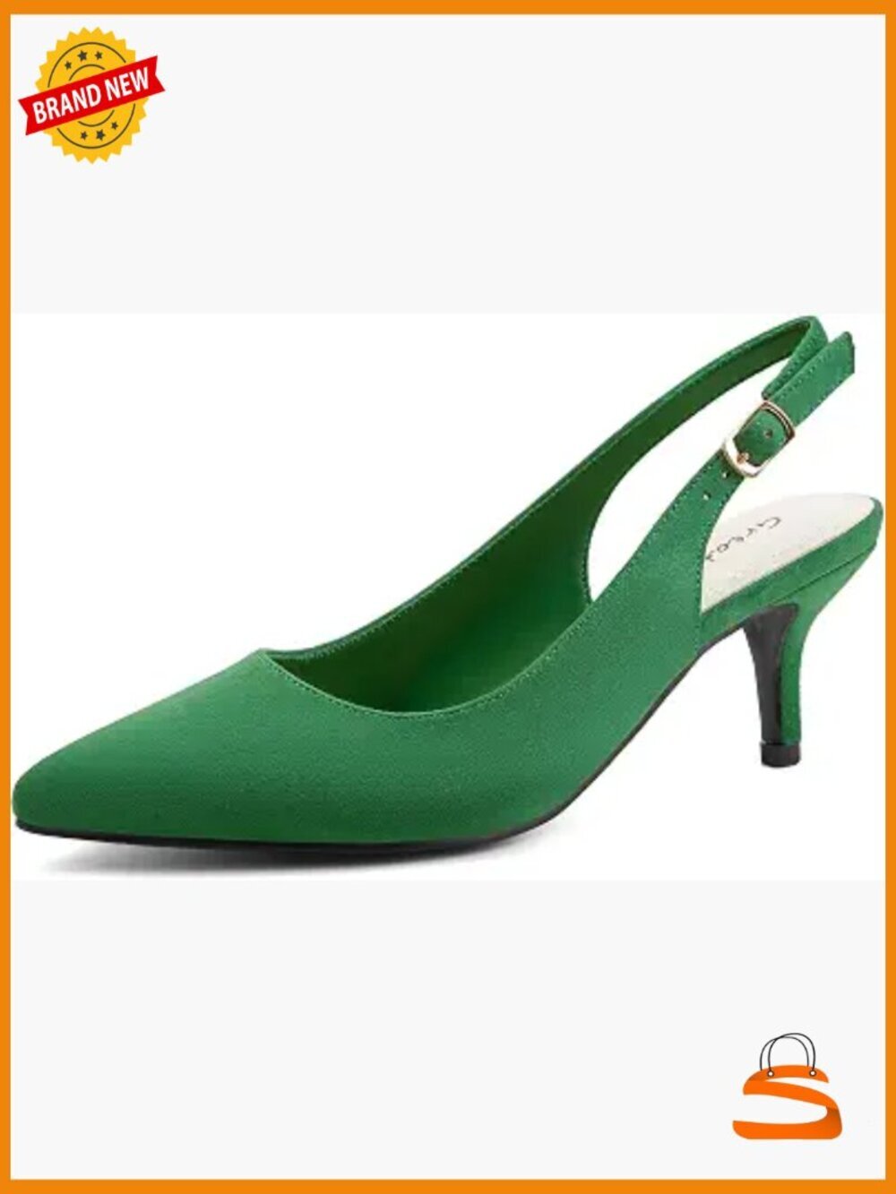 Kitten Heels Pointed Toe Slingback Dress Pumps